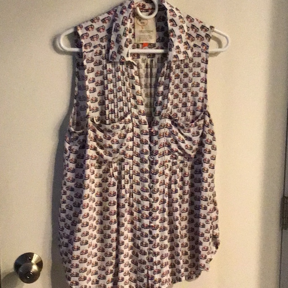 Anthropologie bicycle print shirt